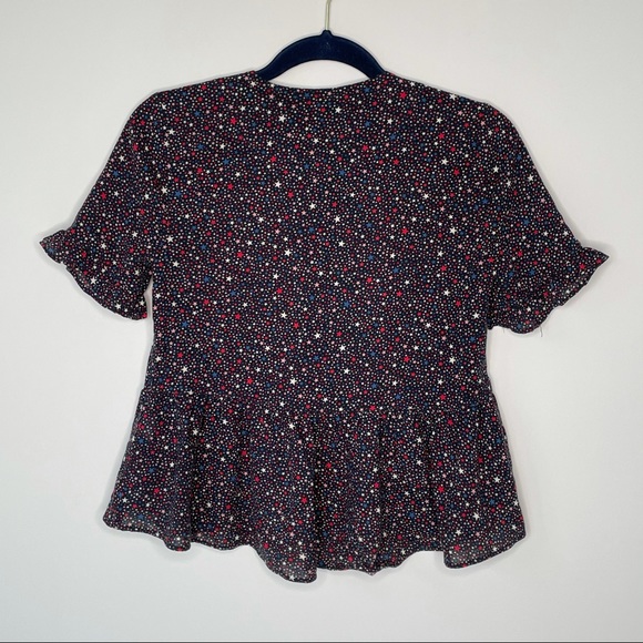 Madewell studio ruffle hem top in starry night XXS - Picture 5 of 5
